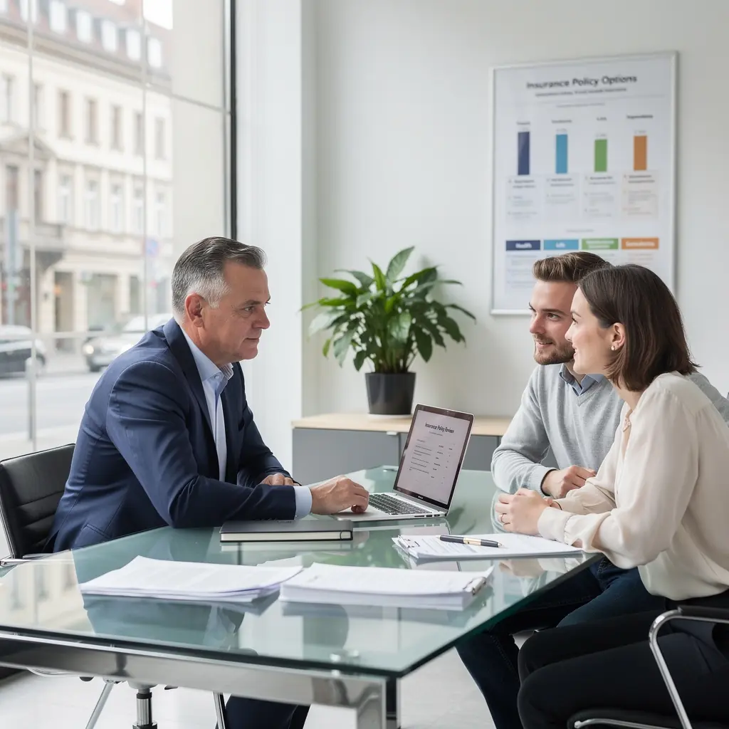 Ein Diagramm veranschaulicht die Unterschiede zwischen verschiedenen Versicherungstarifen.